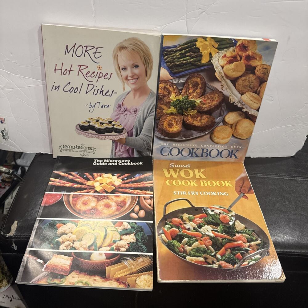 Lot of 4 Cookbooks Tara Temptations Microwave Wok Stir Fry Convection Oven